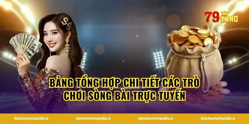Bảng tổng hợp chi tiết các trò chơi sòng bài trực tuyến